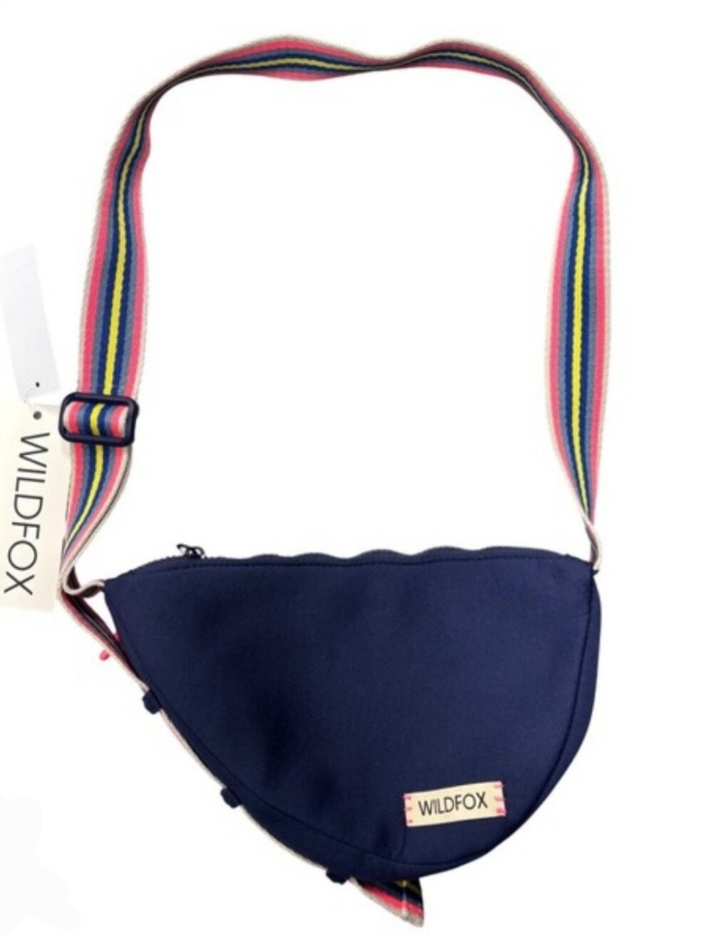 NWT Wildfox Navy Blue w Striped Adjustable Strap Sling-Back Handbag Purse
